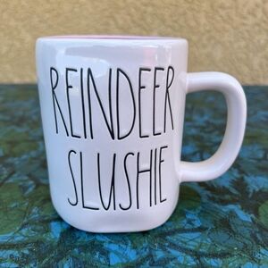 Rae Dunn Christmas REINDEER SLUSHIE Pink White Ceramic Mug - NEW